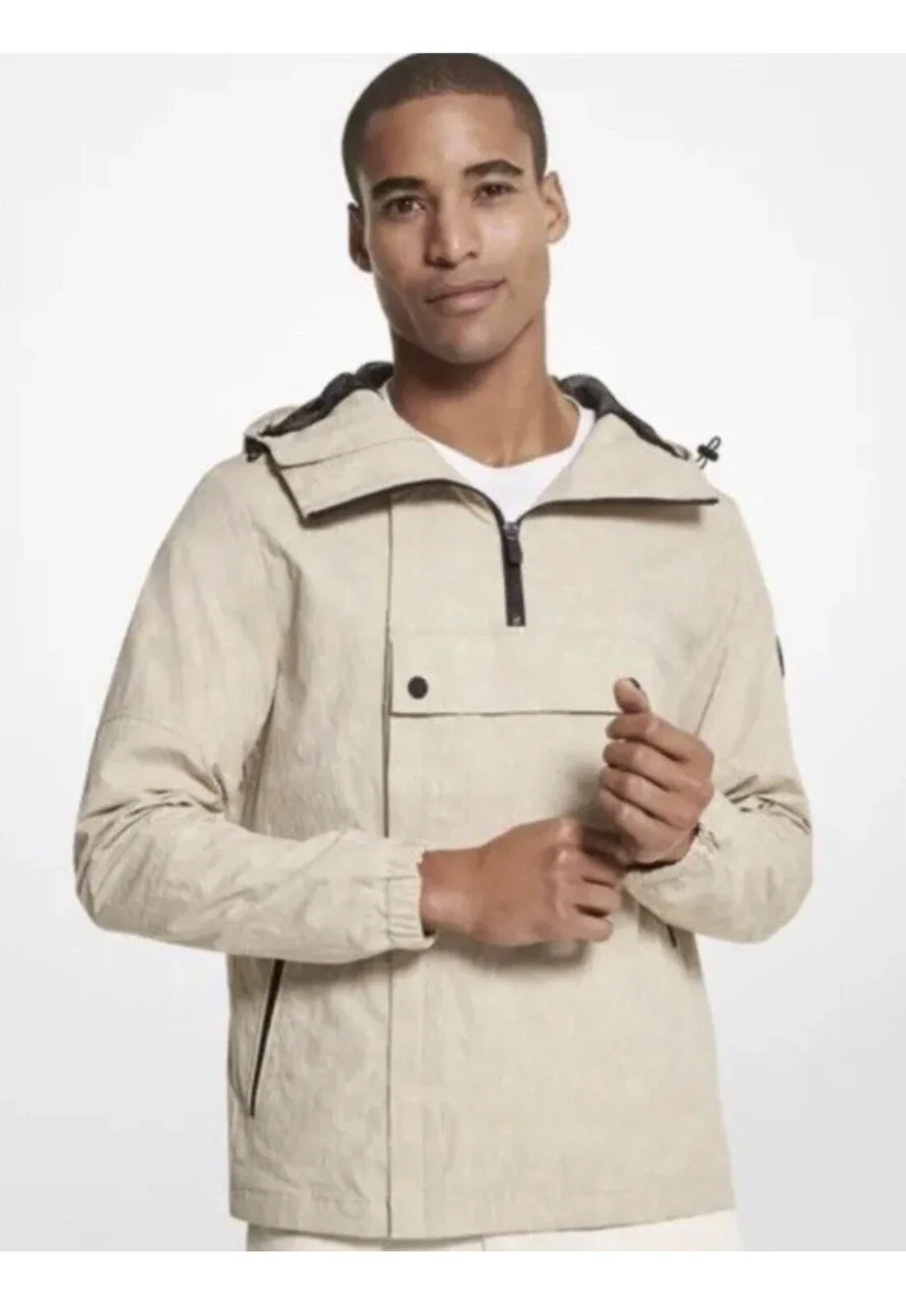 NUOVO Michael Kors uomo stropicciato tessuto felpato giacca cargo taglia Large L $298 nuovo con etichette