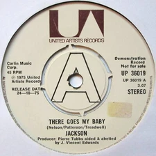 Jackson - 7" UK Demo - There Goes My Baby - 1975 - United Artists  UP 36019 - EX