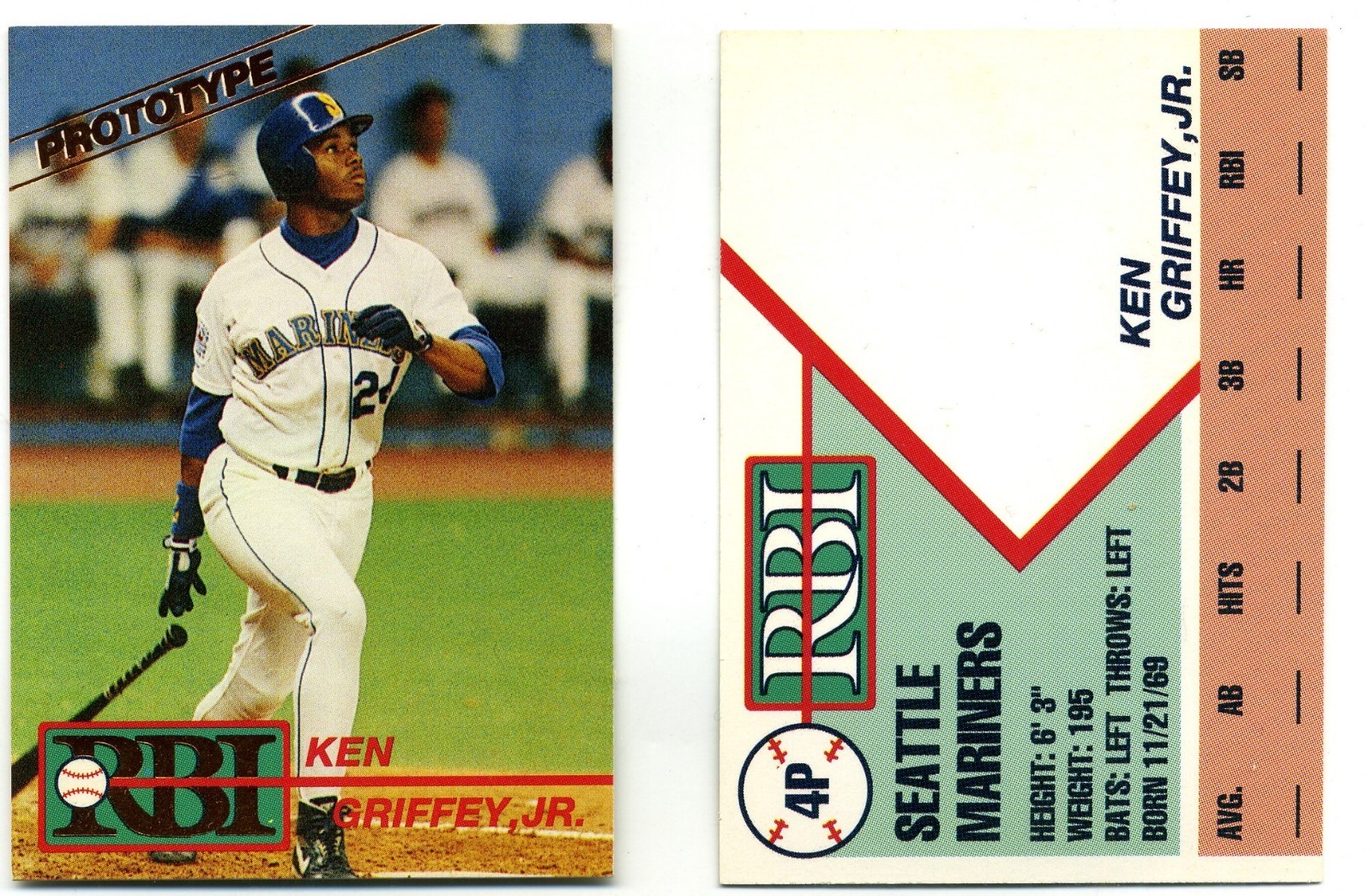 Ken Griffey Jr - Ballstreet RBI Protoype - 1992 Baseball 10 Card ...