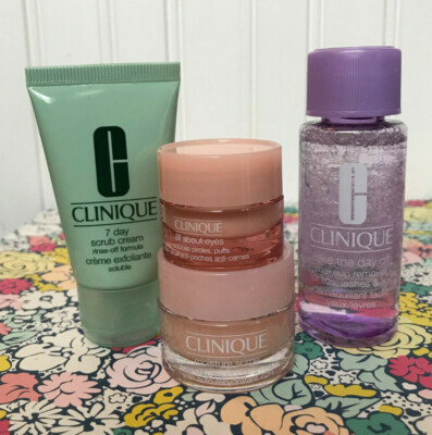 CLINIQUE SKINCARE MOISTURE SURGE -ALL ABOUT EYES -MAKEUP REMOVER -7 DAY SCRUB 