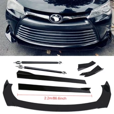 Front Bumper Lip Spoiler Splitter Glossy Black Extension For Toyota Camry