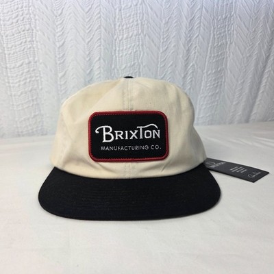 BRIXTON Manufacturing Co. Off White Black Rim Snap Back Cap NWTags