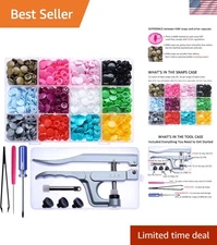 Vibrant 360pcs Snap Fasteners Kit - Size 20 with Pliers for Easy Crafting