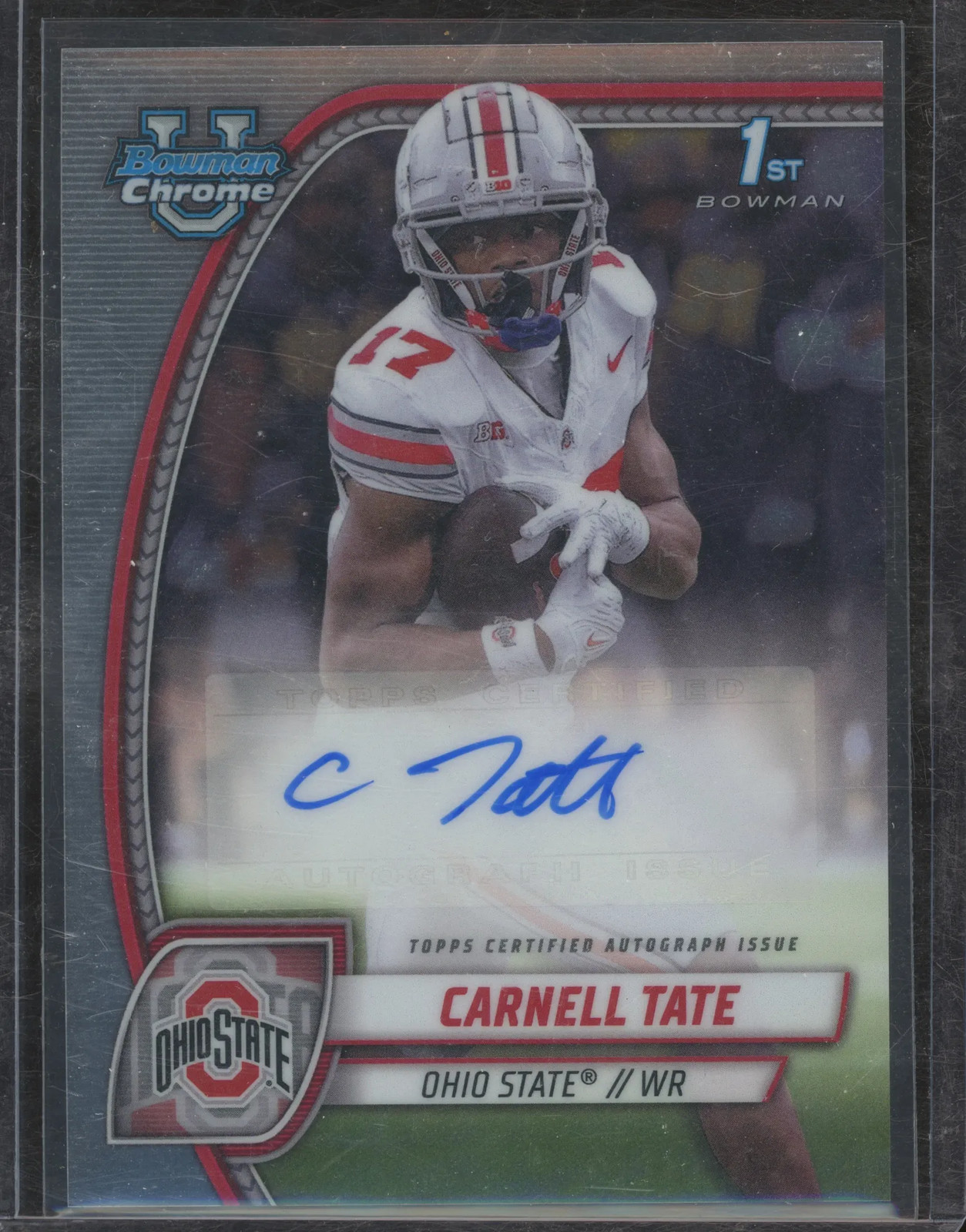 2024 Bowman University Chrome Football Carnell Tate #PA-CTA Prospect Autograph