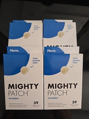 NIB Hero. Mighty Patch; INVISIBLE 4× 39 Hydrocolloid Patches; 01/2027 pack of 4