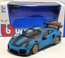 Burago Porsche 911 GT2 RS Blue 1:43 Diecast Model Toy Car Present New Boys Toys