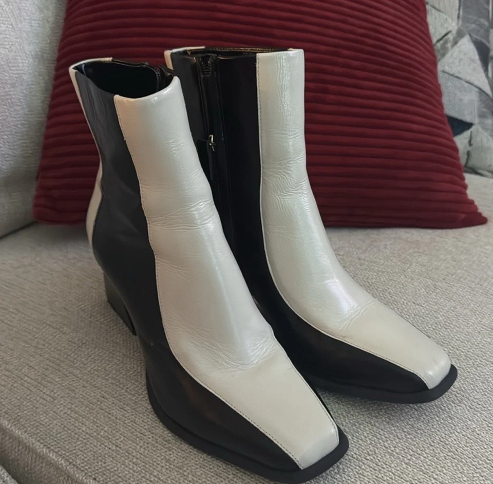 Botines Holy-Grail2 Colorblock Cuero Tacón Bloque - Talla 9 Foto 2 de 4