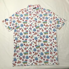 Sunday Swagger Don Julio Polo Shirt Mens Large White Tequila Fiesta Golf Print