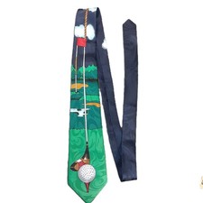 Vintage Golf Tie Steven Harris Handmade in Korea 56 in Long Dad Gift Funny Tie