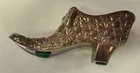 Vintage Fenton Daisy Buttons Ribbon Iridescent Glass Shoe Slipper Collectible #7