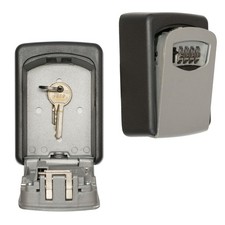 OUTDOOR KEY SAFE FOR HOUSE AND SPARE CAR KEYS – STRONG STEEL LOCK BOX WALL MOUNT
