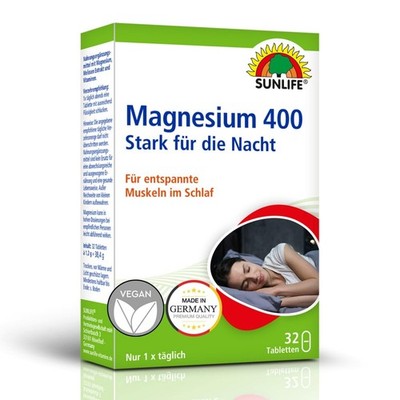 SUNLIFE Magnesium 400mg mit Vitamin C Melisse & E 32