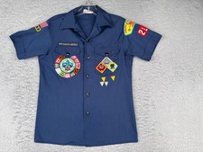 VINTAGE Boy Scouts of America Shirt Adult Medium Blue Cub Catalina Arizona Poly