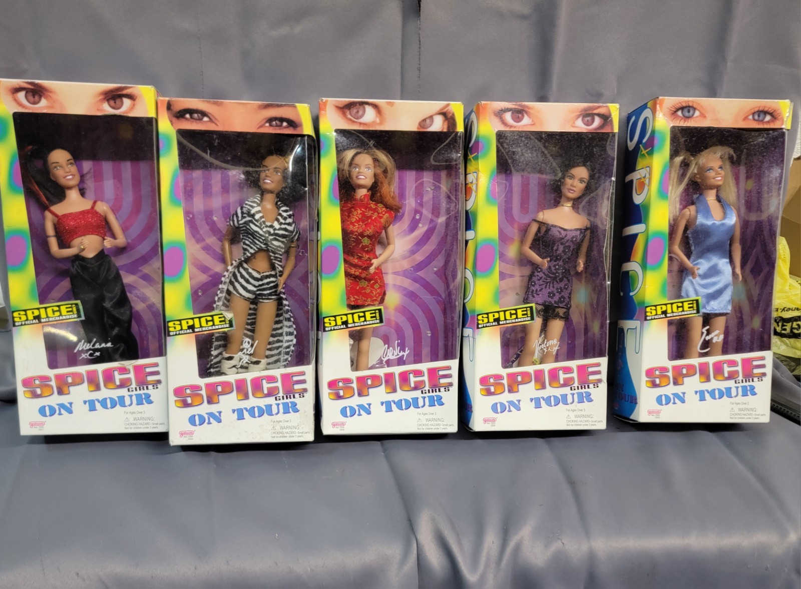 1990s SPICE GIRLS 12" DOLL SET OF 5 IN BOX ON TOUR GIRL POWE