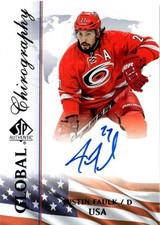 2015-16 SP AUTHENTIC GLOBAL CHIROGRAPHY AUTOGRAPH JUSTIN FAULK AUTO CAROLINA