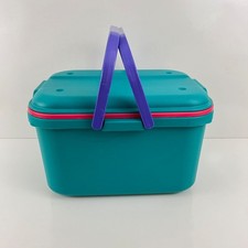 Eagle Craftstor Tote With Handles Storage Crafts Container Teal Pink Purple