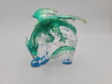 Franklin Mint 4" Dragon Statue Michael Whelan Guardian Green Gold Blue Crystal
