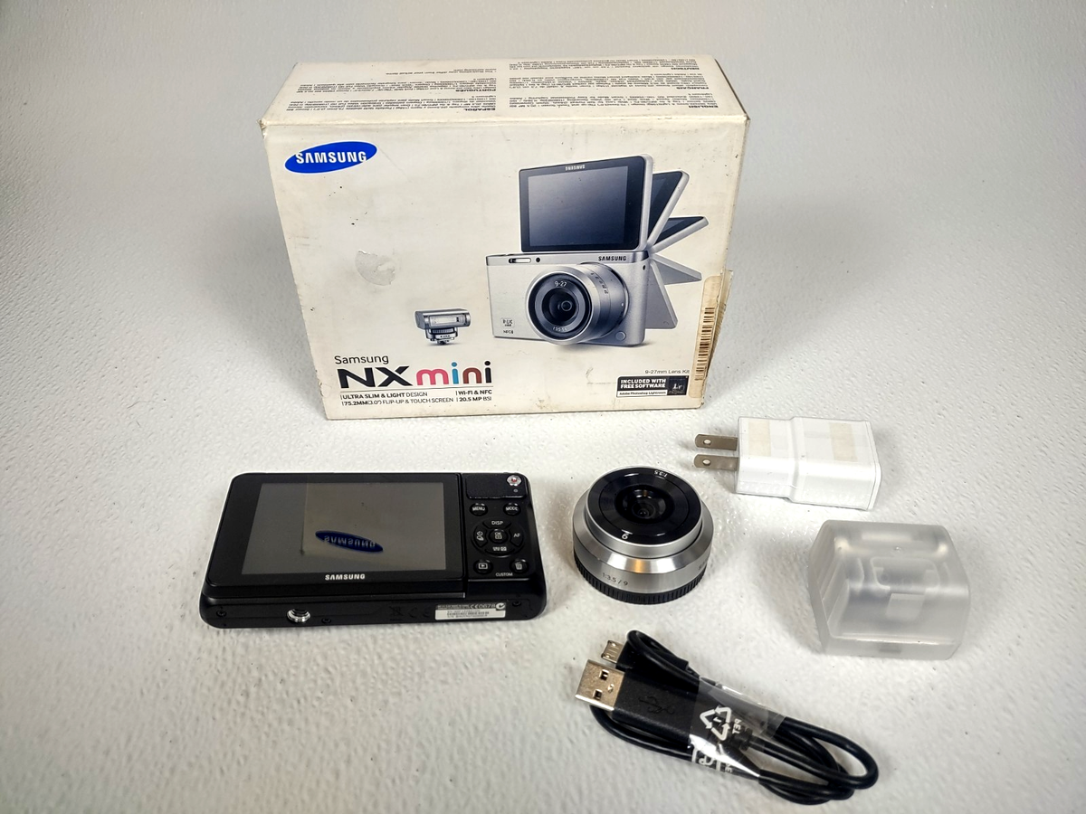 NEW Open Box Samsung NX Mini Digital Camera Black Flash &9