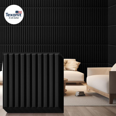 32 Pcs 3D Slat Wall Panels, 12''X12'' PVC Fluted Wall Paneling for Interior Decor,