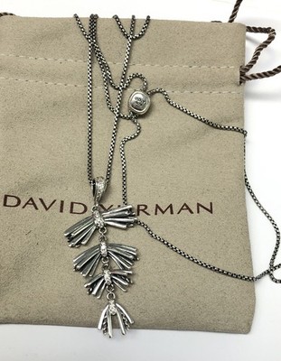 David yurman sterling silver Angelika Fringe Pendant Necklace With Diamonds