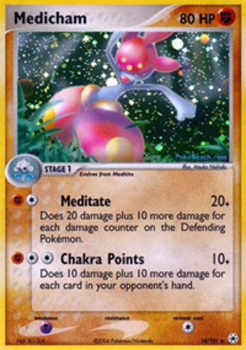 1x Medicham - 10/101 - Holo Rare Moderately Played Pokemon EX - Hidden Legends