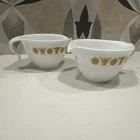 Vintage Corelle Corning Ware BUTTERFLY GOLD Creamer Set Of 2