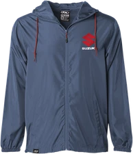 FACTORY EFFEX Fits Suzuki Navy Windbreaker - Water-Resistant Polyester, Medium