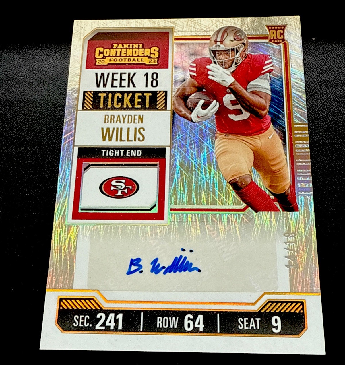 Brayden Willis Panini Contenders #206 Week 18 Ticket
