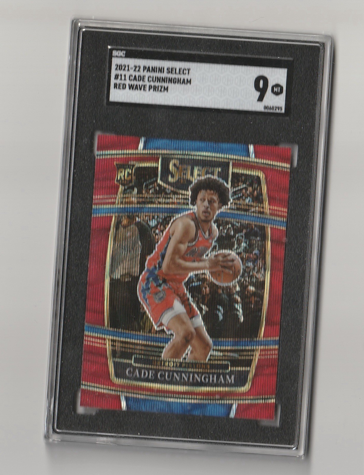 2021-22 Panini Select - Concourse Cade Cunningham #11 Red Wave Prizm (RC) SGC 9