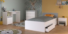 Kinderzimmer Möbel Set 4-tlg komplett Bett Schreibtisch Mädchen rosa Jungen grau