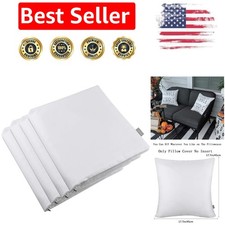 Decorative 16x16 Cotton Pillow Covers, Machine Washable, Zipper Closure - 4 Pack