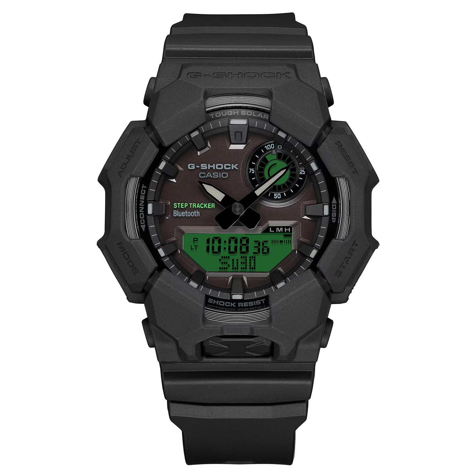 G-Shock GAB010BEG-1A Bold Electric Green Ana-Digi Black Resin Tough Solar