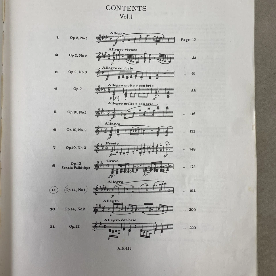 Sonatas Beethoven para pianoforte Vol 1 edición de tablero asociada edición por H Craxton Foto 3 de 4