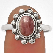 Natural Rhodochrosite Argentina 925 Sterling Silver Ring s.8.5 Jewelry R-1124