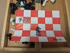 Vintage Japanese Chess Set with wooden board, black & white game pieces, manual — photo 2