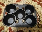 Antique RARE WAGNER WARE 'Q'  CAST IRON 5-Ct POPOVER/Muffin/Gem Vtg Baking PAN