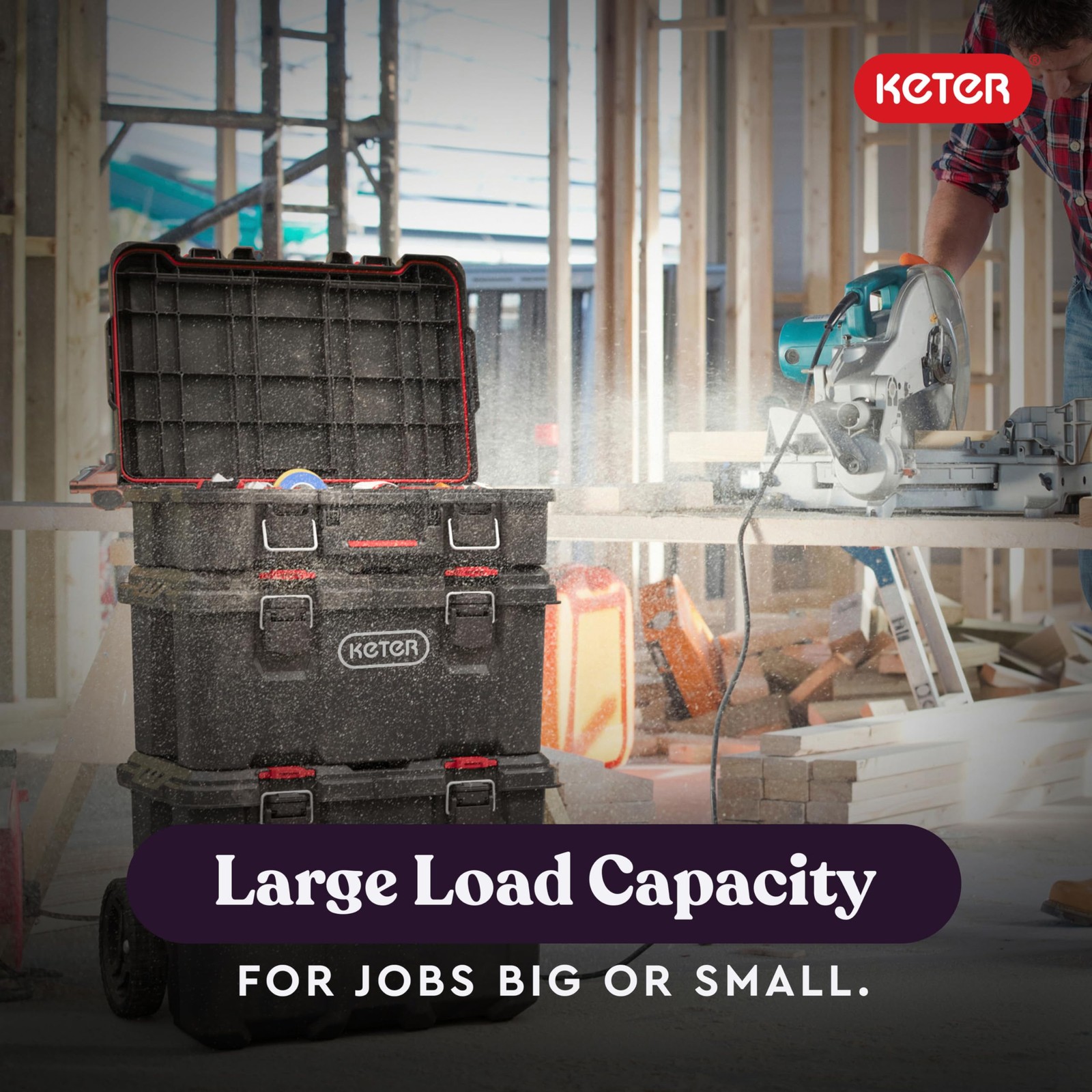 Stack-n-Roll Modular Tools Organizer for Garage Storage and DIY, 3 Piece Resin