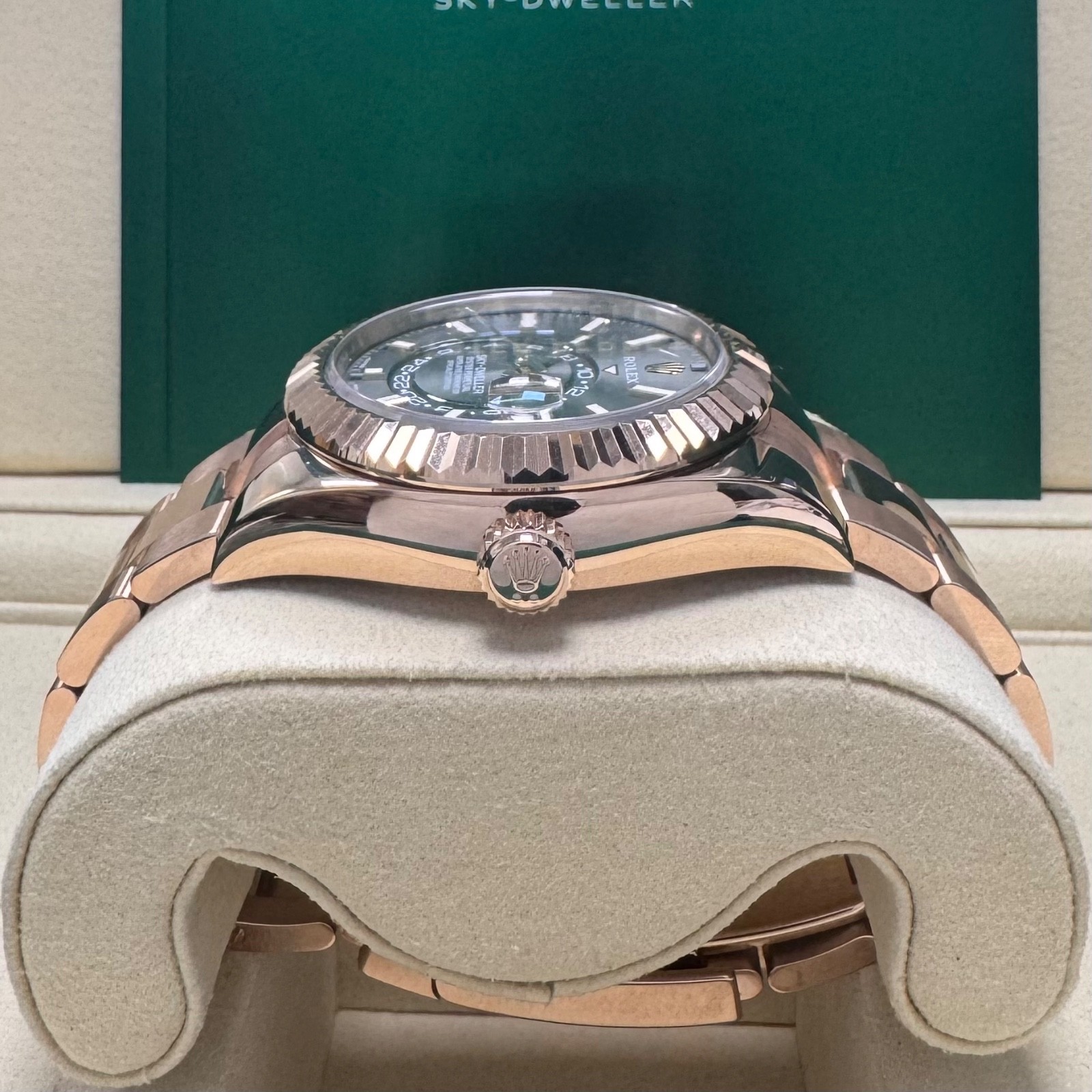 Rolex Sky-Dweller 2021 Auto 42 326935 Slate Dial 18K RG Fluted Bezel Oyster Band image 5