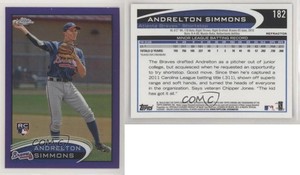 2012 Topps Chrome Retail Purple Refractor Andrelton Simmons #182 Rookie RC