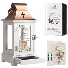 Memorial Gifts for Loss of Mom, Memorial Lantern with Drawer for Keepsakes, L...