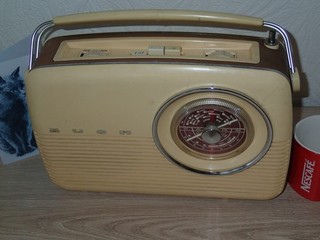 Vintage 1960 Bush VTR103 Radio Cream &Tan Battery Adapter. Spares or Repairs.