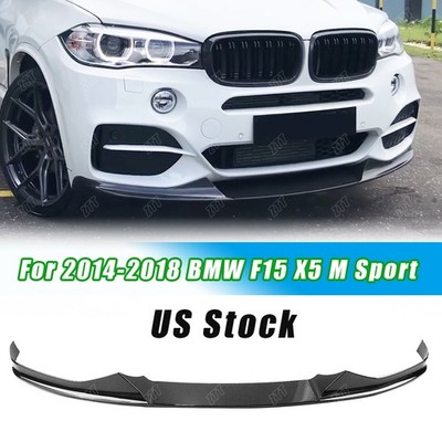 For BMW F15 X5 M Sport 14-18 Front Bumper Lip Splitter ABS Glossy Black