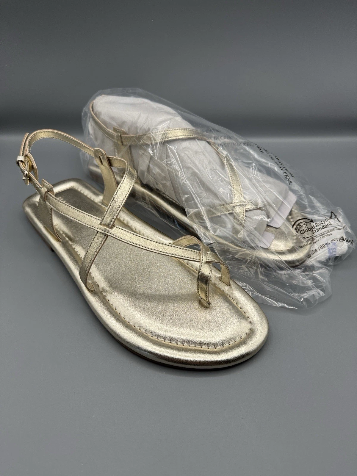 Marc Fisher Gerty Strappy Leather Flat Sandals
