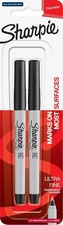 Sharpie Permanent Markers, Ultra Fine Point, Black, 2 Count - Home, School