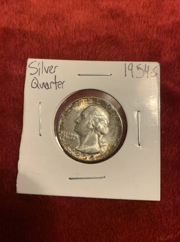 25C 1954 S San Francisco Washington Silver Quarter Choice BU Toned (2)