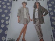 SIMPLICITY 7406 MISSES IT'S SO EASY JACKET SKIRT  PANTS PATTERN-UNCUT-8-20