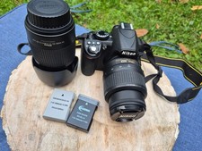 Nikon D3100 14.2MP Digital SLR 3" USB HDMI Black 18-55mm VR 55-200mm