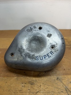 VINTAGE S&S SUPER B #78 TEARDROP ALUMINUM AIR CLEANER CRUSTY CHOPPER PATINA