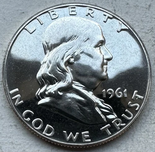 1961 Proof Franklin Half Dollar 90% Silver-INV#8699