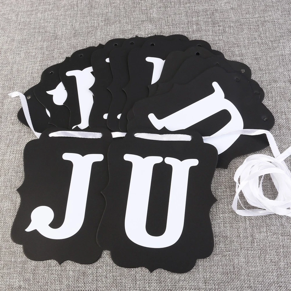  Just Married Banner Wedding Decorations Romantic Party Banners Paper Bunting - Image 4 of 4